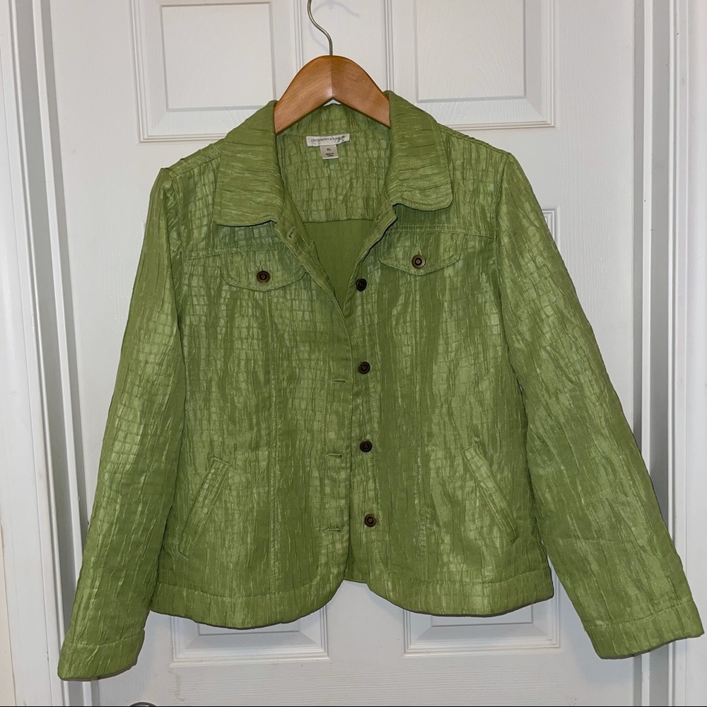 Christopher & Banks green “Jean” jacket size XL